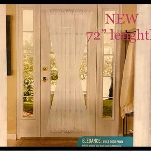 New 72"L Voile Sheer Door Panel Curtain Tieback Set